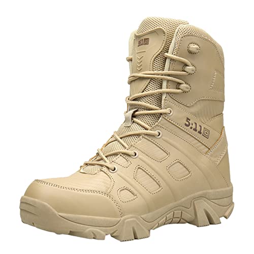 Botas militares para hombre, cómodas, botas de combate, impermeables, negras, tácticas, para fitness, combate, resistentes al desgaste, transpirables, color negro, a, 40 EU