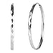 925 Sterling Silver Diamond-Cut Hoop Earrings, 3mm Wide, 30mm-60mm Diameter