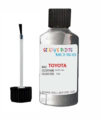 Scoobys Paints Back In The Mix Silver Touch Up Paint For Toyota Rav4 1D6 2001-2020 30Ml Bottle Brush Scratch Stone Chip Repair Pen