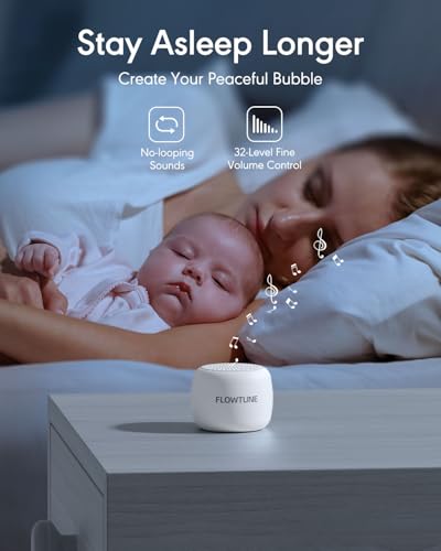 Sound Machine Flowtune White Noise Machine for Baby Adults, Mini Portable Sound Machine for Travel, 6H Timer, 18 Soothing Sleep Sounds Gift - Image 4