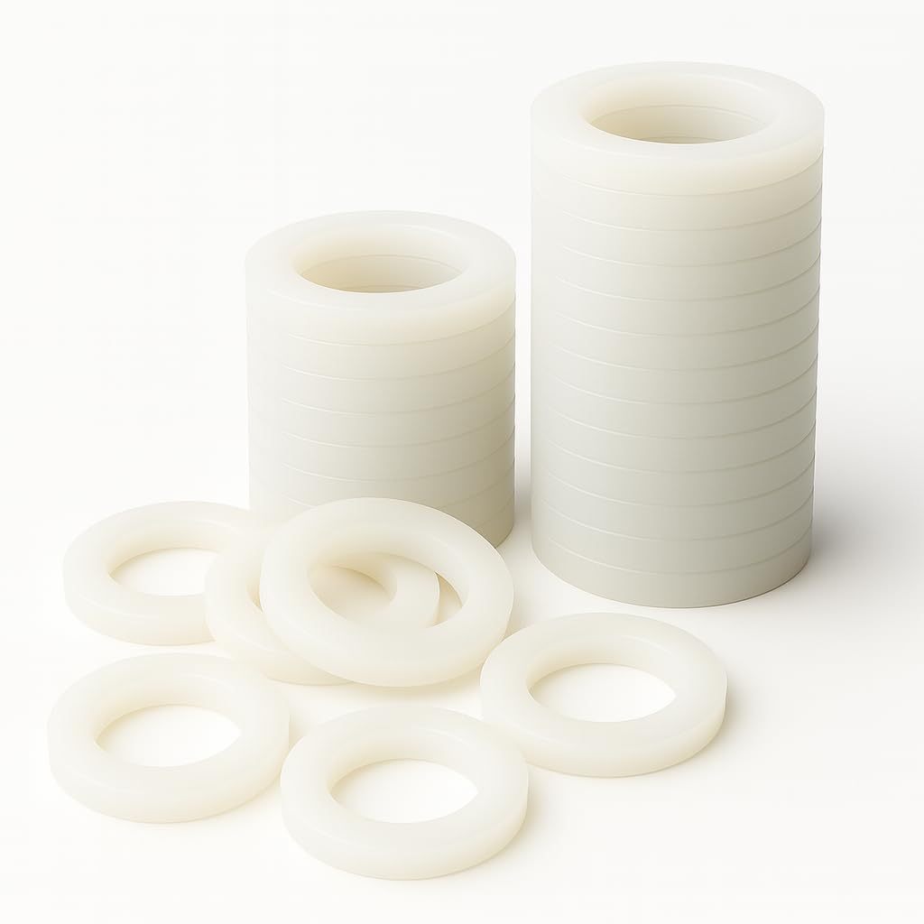 12 pcs 3/4" Silicone Flat Washers – White Sealing Gaskets & Wave Lock O-Rings for Bellows, Hose Fittings, Leak-Proof Plumbing