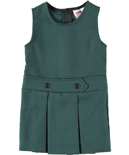 Cookie's Little Girls' Bib Front Jumper with Kick Pleats (Sizes 2-6X) - Green