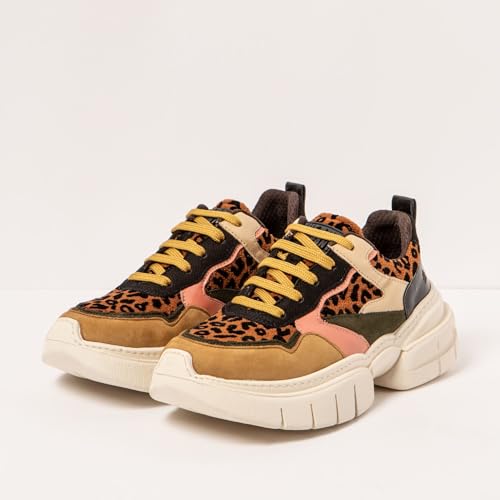 Art Para Mujer. 1163511FH003_0MU Zapatillas 1635 Athens Beige (41), Plano, 1 A 3Cm, Cordones, Casual, Animal Print - 2