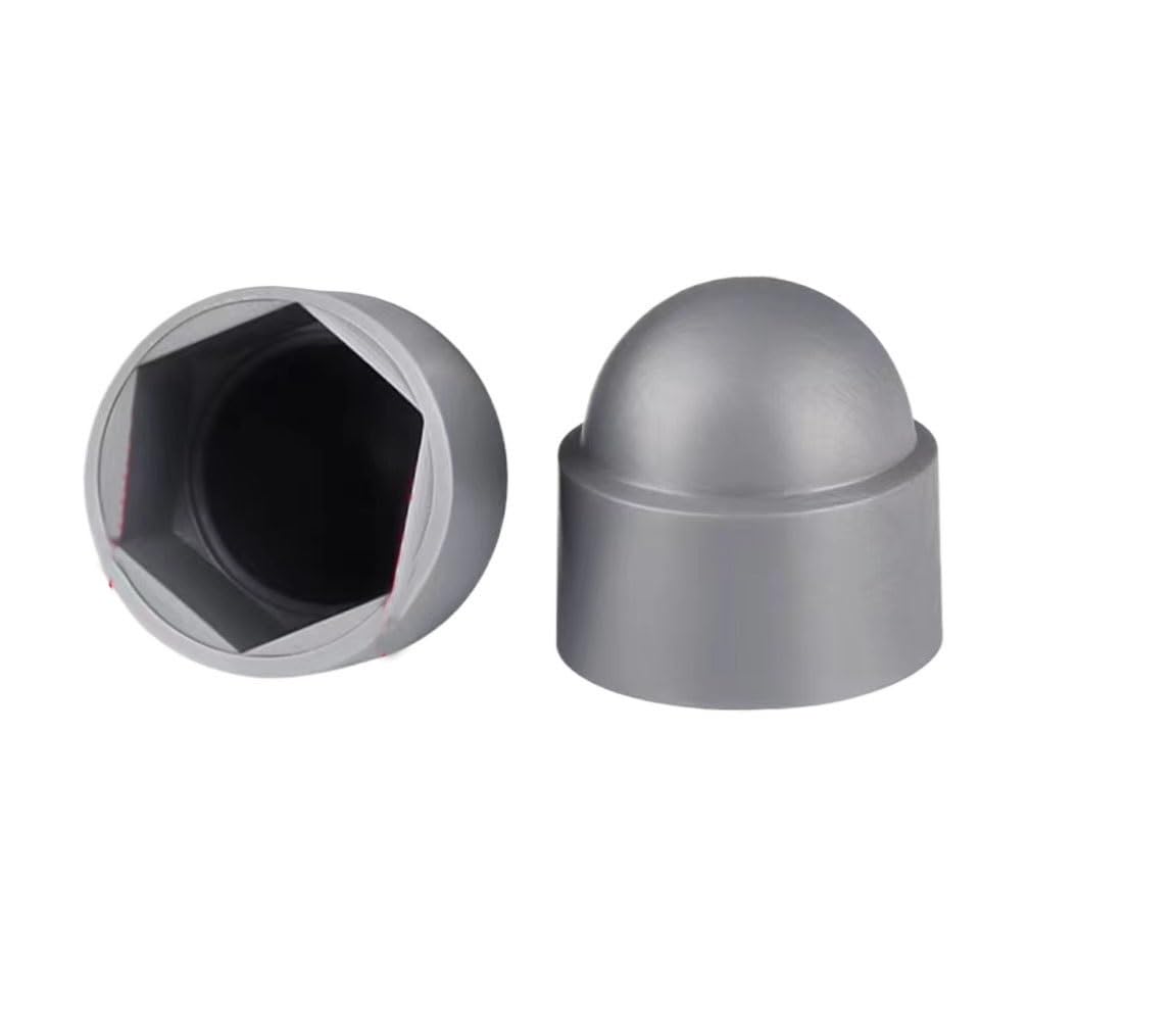 Copertura per tubo in gomma, foro tappo, copertura dado esagonale, 50 pezzi, coperture a cupola bullone grigio M4 ~ M12, protezione plastica per bulloni, viti esagonali (M5 x 8 x 10 mm)