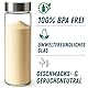 GLASFABRIK® Premium Glas Shaker Proteinshake | 500 ml BPA-freie Glasflasche mit Edelstahlkugel | Nachhaltiger Protein Shaker aus Glas | Geschmacksneutral & auslaufsicher | Deutsche Markenqualität