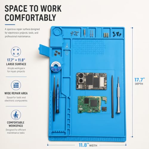 Image of 60W Adjustable Temperature Soldering Iron Kit (Soldering Mat)