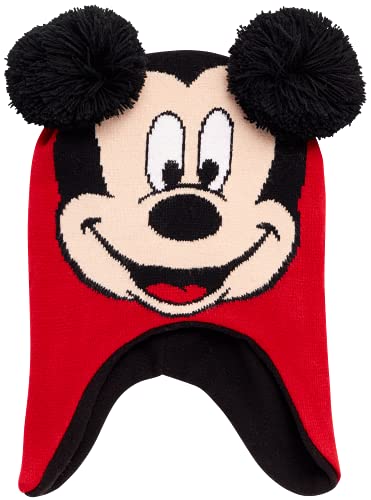 Image of Disney Boys' Winter Hat - 2 Pack Lightning McQueen Pom Pom Beanie or Mickey Mouse Hat (4-7) | Soft, stretchy fabric for a cozy, comfortable everyday fit.