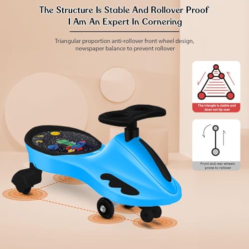 Image of StarAndDaisy Swing Car for Kids /Push Twister Car with Music /Kids Ride Ons /, Light & 360 Steering - Safe, Durable, and Fun Wiggle Car for Toddlers and Childrens - (Blue)