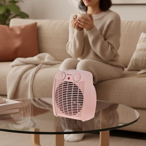 M Mimotec – Termoventilatore Elettrico Pink Comfort 2000W Mimotec, Riscaldamento Portatile Da Pavimento, Doppia Potenza 1000/2000W, Bassa Rumorosità <53 Db, IP20, Per Ambienti Fino A 20 M² - 2
