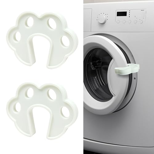 2 Pack Front load Washer Door Prop, Easy to Use Washing Machine Door Prop Stopper, Fits Washer Dishwasher Dryer Door Prop Open Keep for Proper Ventilation & Drying, Silicone Laundry Accessories, White