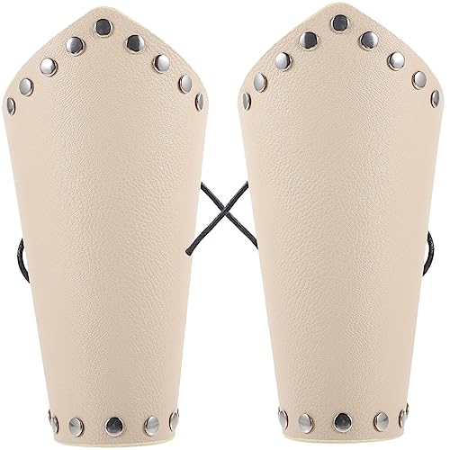 Abaodam Professional Archery Bracers Leather Arm Guards Wear-Resistant Adjustable for Arm Sizes