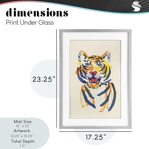 Impression encadrée Tiger Roar sous verre 58x43 cm Stupell