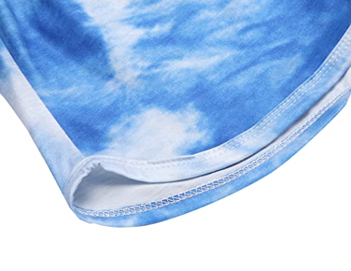 Yimoroe Little Girls Clothing Set Tie Dye Twist Front Tops & Short Pants Outfits Sportwear Tracksuits Short Set 6-8 Years #TOP5