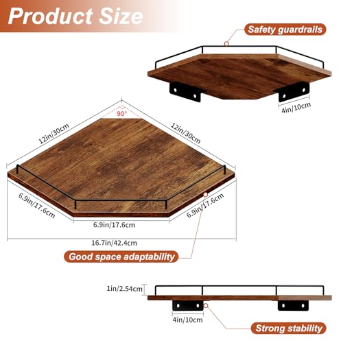 Estante angular de pared con barandilla anticaídas para baño y cocina 3