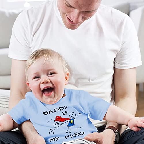 Image of Mrocioa for Dad from Daughter Son Daddy is My Hero Toddler Boy Girl Kids T-Shirt