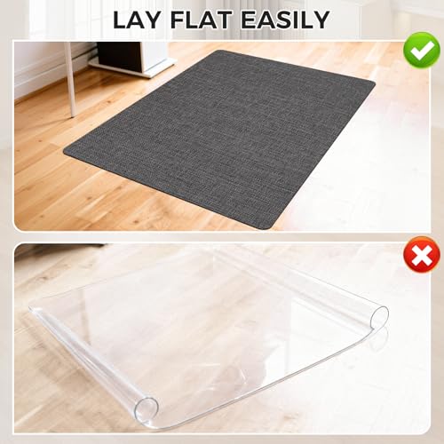 Image of Sycoodeal Chair Mat, 48 inch x 55 inch Office Chair Mat for Hardwood and Tile Floor, Heavy Duty Floor Protector for Rolling Chairs, Non-Slip,Computer Mat for Home Office(Dark Coffee)