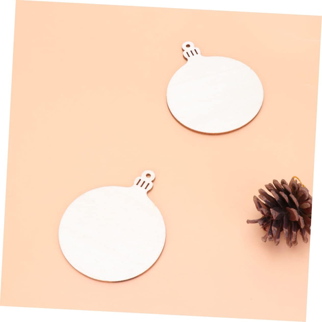 30pcs Wooden Christmas Pendants DIY Paintable Xmas Hanging Ornament