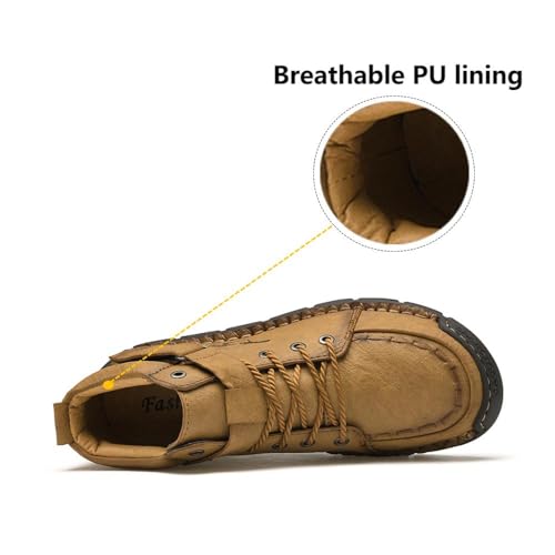 Men's Boots Casual Shoes Loafer Chukka Walking Leather Slip-on Soft Sole Outdoor Walking Driving Fashion Manual Suture3