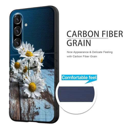 EFGWSDER for Galaxy S25 Case,Shock-Absorption Flexible TPU Rubber Protective Cell Phone Cover for Samsung Galaxy S25 6.2 inch 2025,Daisy Flower - image 2