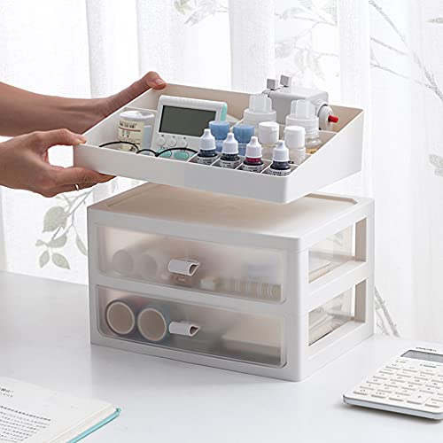 Drawe Box Clear Stacking Schubladeneinheit Kunststoff Frontbox 3 Schubladen Office Aufbewahrungsbox Arbeitsplatten Schubladen, L26 x B18 x H22.2 cm