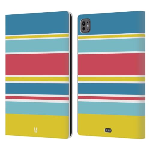 Étui en cuir Apple iPad Pro 11 M4 M5 chic à rayures pastel élégantes