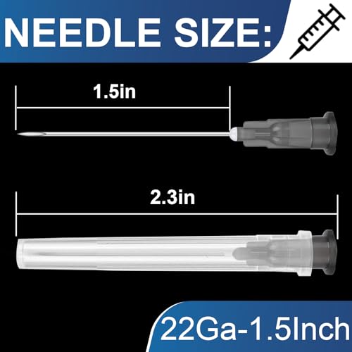 Image of 30 Pack 5ml Syringes with Needle-22Ga 1.5 Inch Needle with Luer Lock, Individually Sealed Packaging