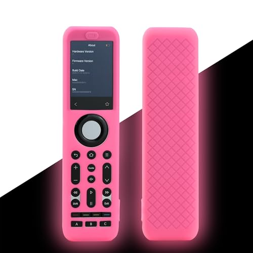 Image of LEFXMOPHY Protector for SofaBaton X2 Universal Remote Control, Silicone Protective Case Glow in Dark - Pink