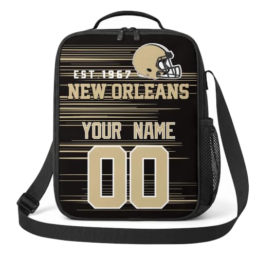 Image of New Orleans Lunch Bag Custom Name and Number Personalized Gifts