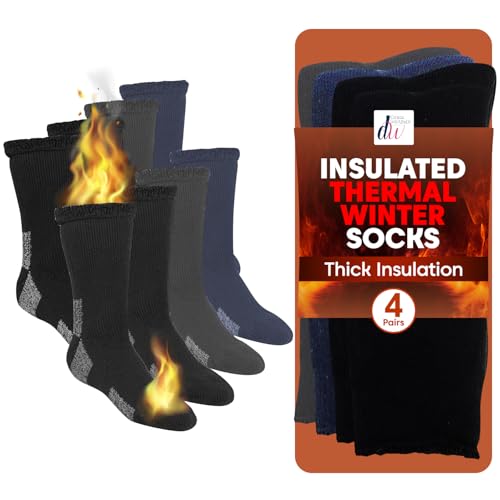 Debra Weitzner Thermal Socks for Men Women Insulated Warm Crew Thick Winter Socks 4/6 Pairs