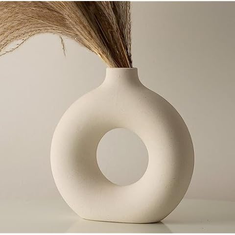 RyddeligHome Large Donut Vase for Pampas Grass Cover