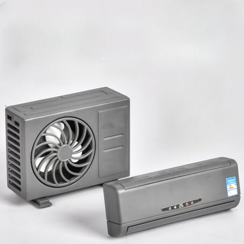Image of Solar Air Conditioner Model Car Ornaments with Air Car Freshener Car Ornaments for Air Outlet Center Console Car Interior Decor Car Accessories (Gray + Gray [Lavender])