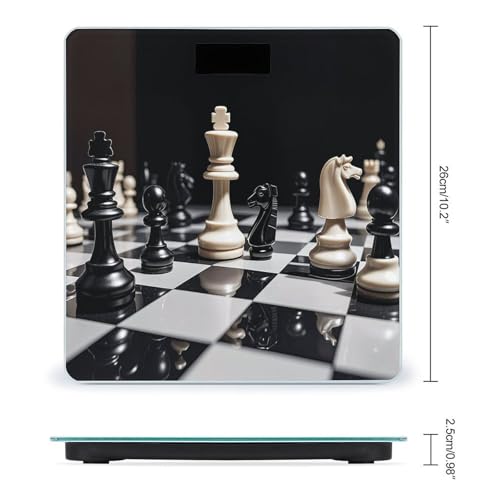 Báscula digital de baño Black and White Chess miniatura 2