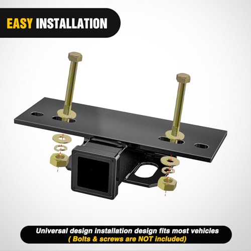 Image of Nilight Step Hitch Bumper Mount 2 Inch Receiver Bolt-On Bike Hitch Receiver Tube Trailer Truck RV Cargo Receiver Hitch 5000 Lbs Powder Coated