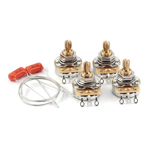 4x TAOT Custom CTS 500K Pots 3/8” Short + 2x Orange Drop .022uf 200V Caps for Electric Guitar Cover