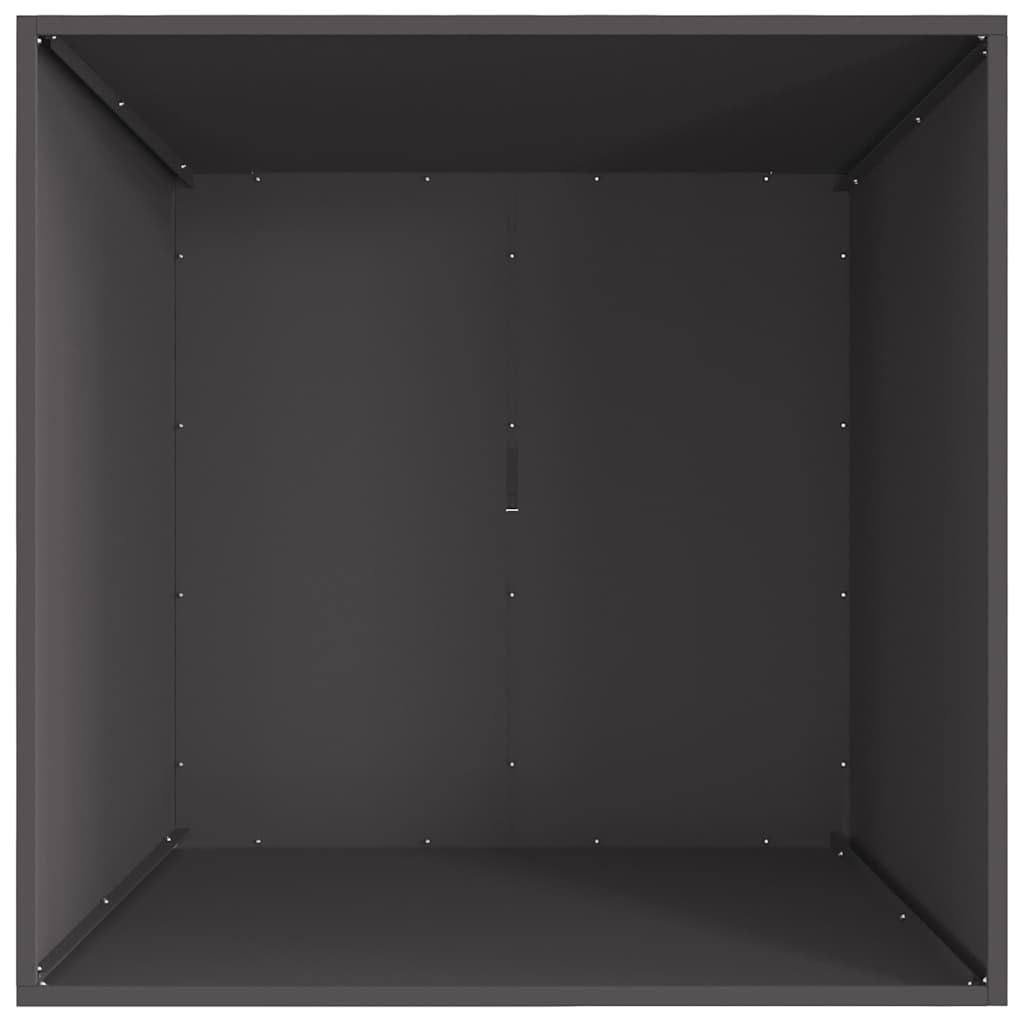 Kwadratowe palenisko ze stali, czarne, 80 x 80 x 40 cm, do ogrodu, na taras, balkon, przenośny kosz na ogień i ciepło