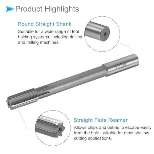 CoCud Aufbohrer, 10 mm Schneiddurchmesser, 6 Schneiden H8, Hochgeschwindigkeitsstahl Rundschäfte Aufbohrer - (Anwendungen: für Aluminium, Eisen, Kupfer, Kunststoff, Holz)