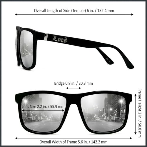 Image of Locs Men's Gangster Oversized Rectangular Horn Rim Sunglasses - 91055 & 91295 Series