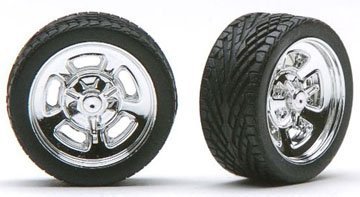 Chrome Hella's w/Tires (4) by Pegasus Hobby