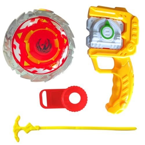 PLUSPOINT Battling Top Burst Launcher Grip Toy Blade Set Gyros Blades Battling Tops Metal Fusion Starter Set with Launchers Gift Toys for Boys Kids Children Age 6+