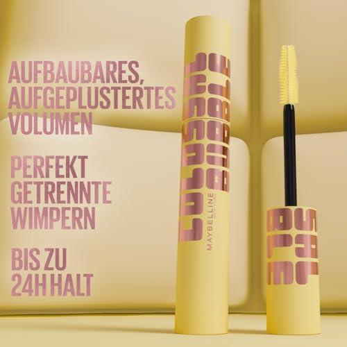 Maybelline New York Colossal Bubble Mascara, Aufbaubare Wimperntusche, Mit spiralförmiger Borsten-Bürste für maximales Volumen ohne zu verklumpen, 10 ml
