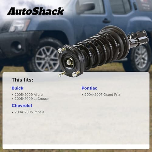 AutoShack Rear Complete Strut & Coil Spring Left Replacement for 2005-2009 Buick LaCrosse 2004-2007 Pontiac Grand Prix 2005-2009 Buick Allure 2004-2005 Chevrolet Impala 1-PC