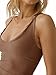 Tankaneo Womens Sexy Deep V Neck Top Sleeveless Backless Spaghetti Strap Tank Top Casual Basic Cami Top Brown, Small