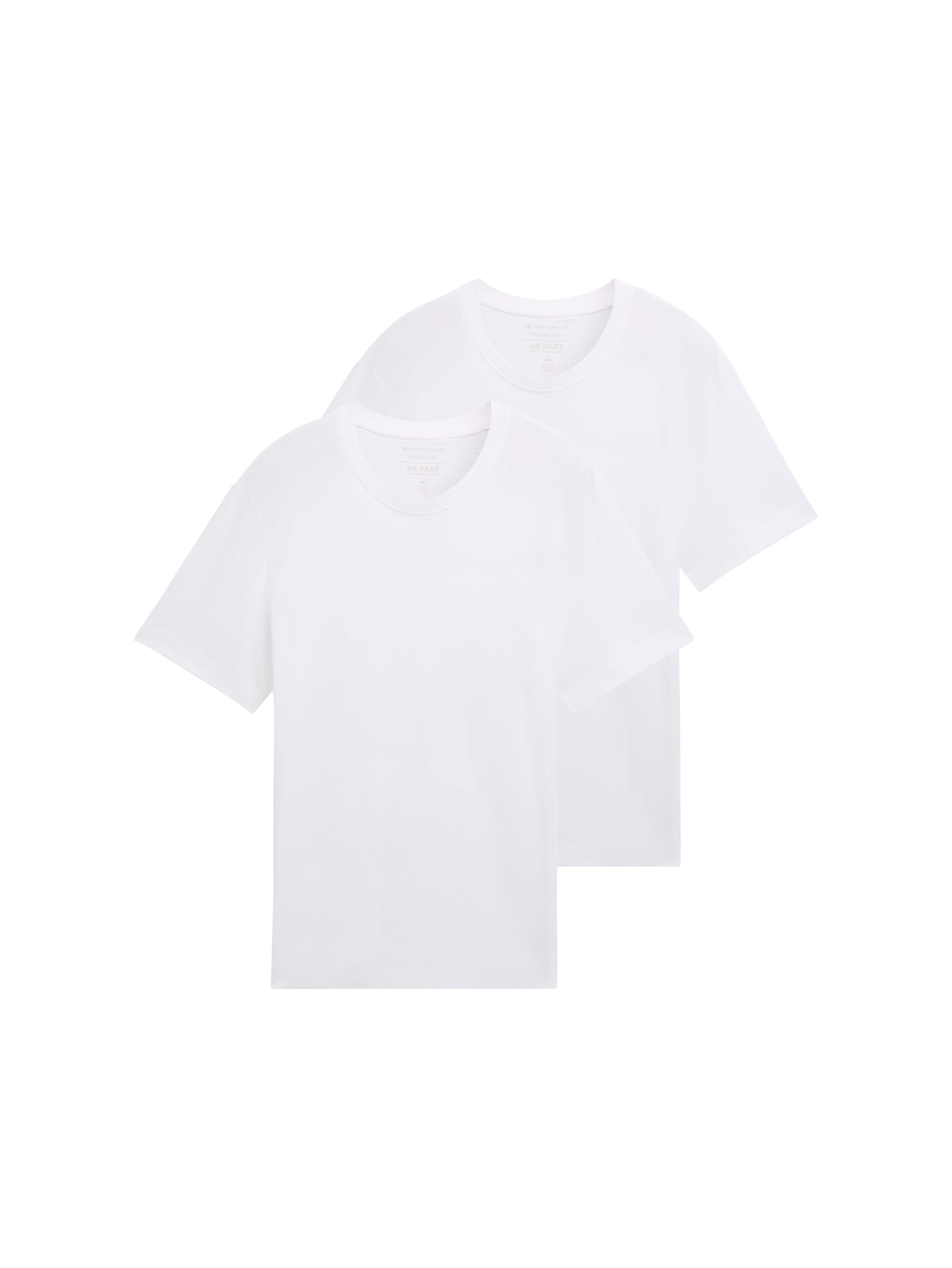 Tom Tailor Herren Doppelpack T-Shirt mit Rundhals-Ausschnitt aus Baumwolle