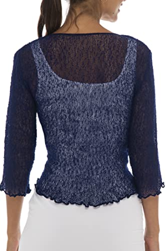 Image of Back From Bali Womens Sheer Shrug Cardigan Lightweight Knit
