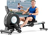 LABGREY Rowing Machine for Home Gym, Magnetic Bluetooth Rower, APP Compatible, Dual Slide Rails, LCD Display, 350LB Capacity, Ideal for Home Cardio Fitness Training (H320-Magnetic [2026 Model])