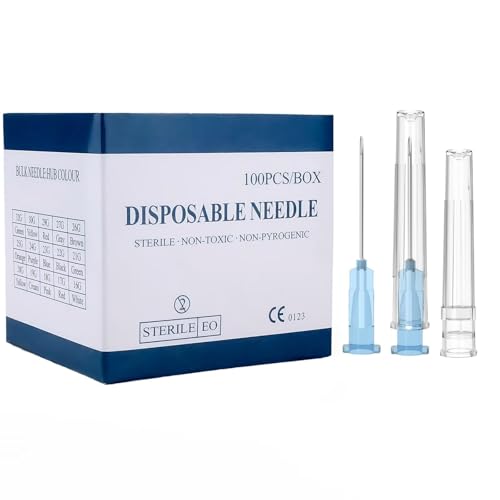 23 Gauge 1 Inch (25mm) Needle Individually Wrapped 100 PCS Luer Lock Needles Industrial Dispensing Accessories Disposable Industrial Accessories