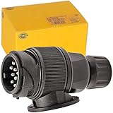 HELLA Anhängerstecker 13 Polig 12V Schraubkontakt ISO: 11446 - ohne Kappe für PKW Anhänger Wohnmobil Wohnwagen Kfz Traktoren - 8JA 005 951-001