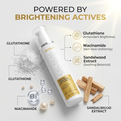 Image of Mineral Sunscreen SPF 50 PA+++ | Broad Spectrum UVA & UVB Protection | With Zinc Oxide, Squalane & Moringa Oil | Lightweight Non-Greasy Daily Sun Protection for Men & Women | 50ml