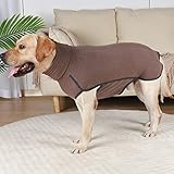 Hjyokuso Hundepullover, Fleece Hundemantel, Warmer und Leichter Pulli für Kleine Mittelgroße Große Hunde, Wintermantel, Outdoor Hundejacke - Braun