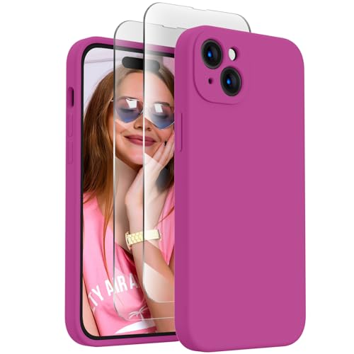 Image of FireNova Designed for iPhone 15 Case, Silicone Upgraded [Camera Protection] Phone Case, Soft Anti-Scratch Microfiber Lining Inside, 6.1 inch, Shocking Pink